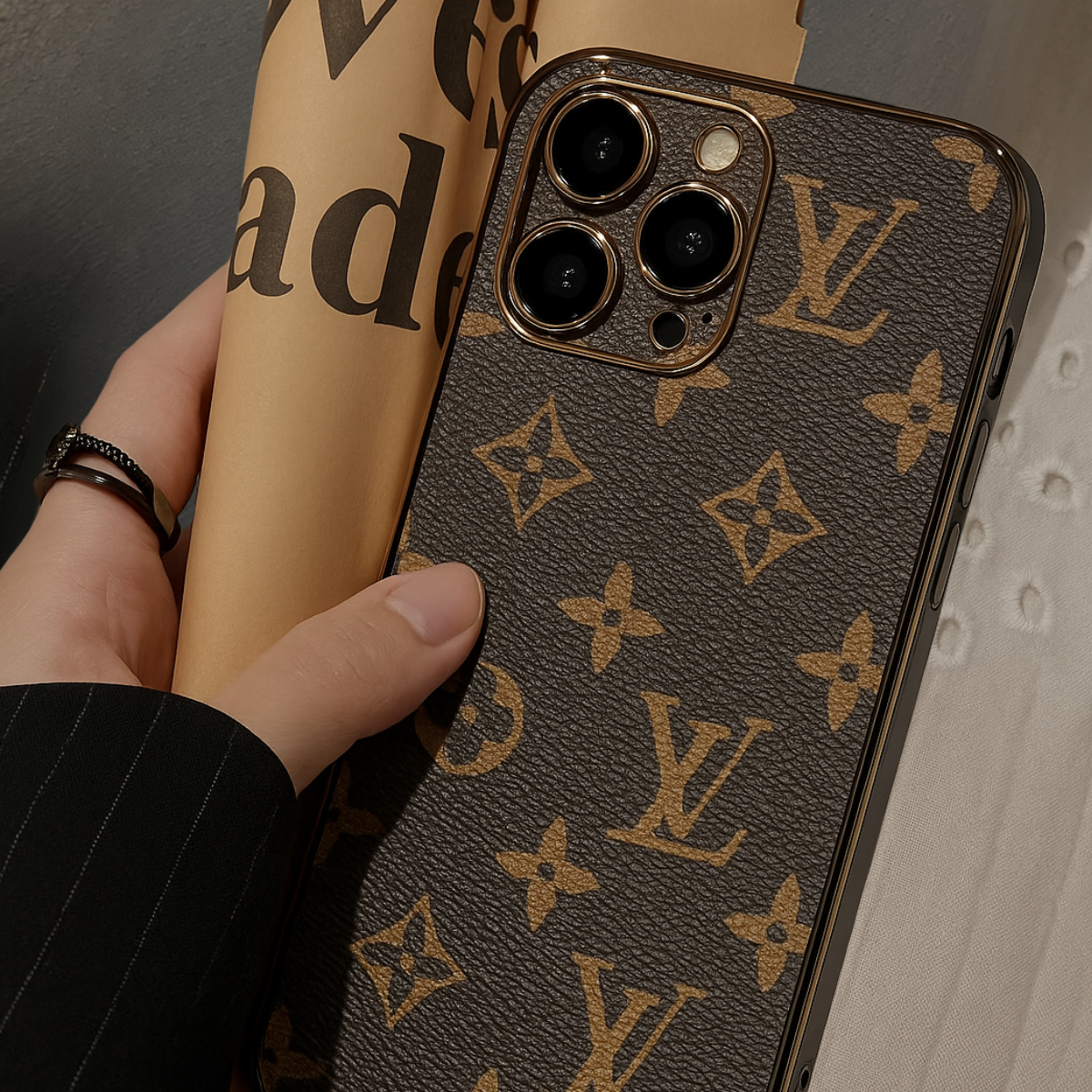 Luxury Case - LV Style with Camera Protection