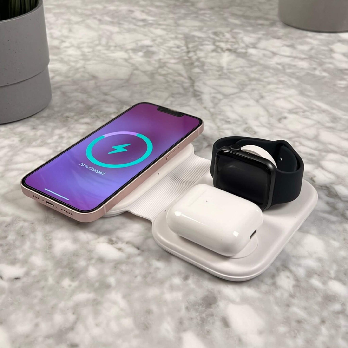 Omega™ - Caricabatterie wireless pieghevole 3 in 1