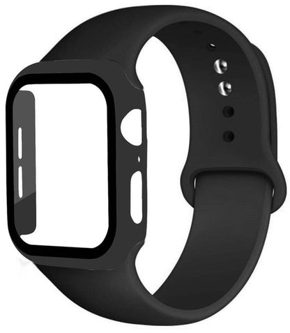 Cinturino in silicone + protezione in vetro temperato per Apple Watch