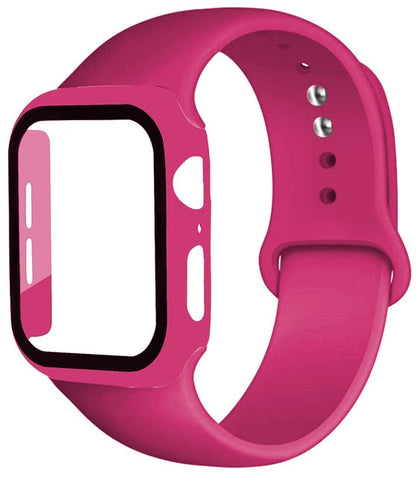 Cinturino in silicone + protezione in vetro temperato per Apple Watch