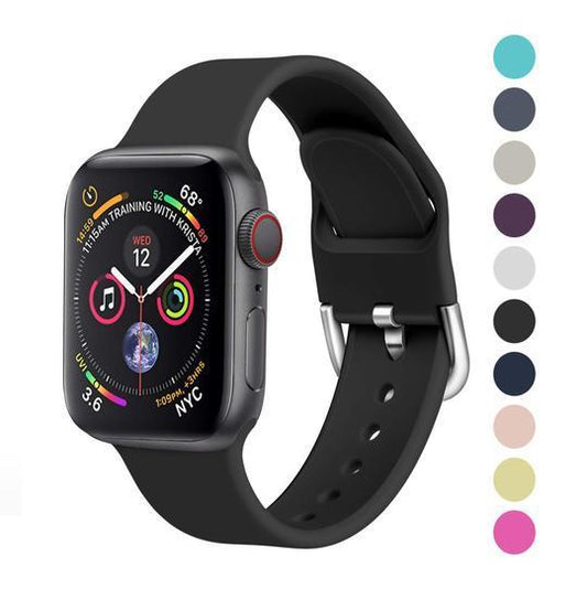 Cinturino in silicone morbido per tutti i modelli di Apple Watch, 21 colori